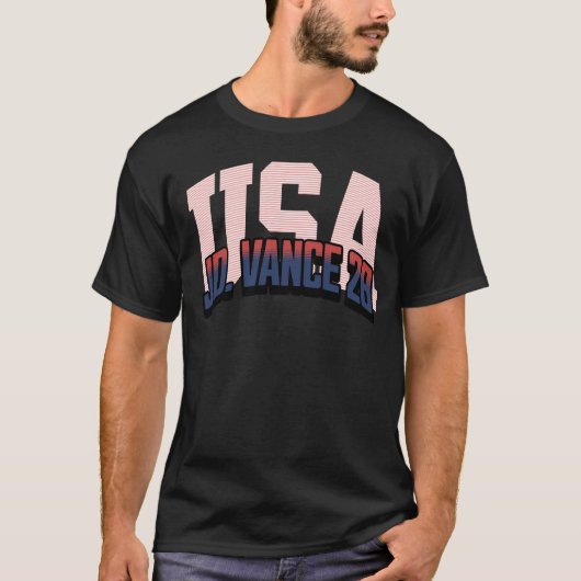 Patriottisch USA JD Vance 28 Supporter Shirt (Voorkant)