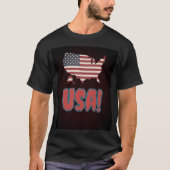 Patriottisch USA Kaart Ontwerp met Bold Lettering T-shirt (Voorkant)