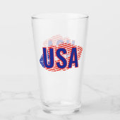 Patriottisch USA Monogram Lipstick Kus Glas (Voorkant)