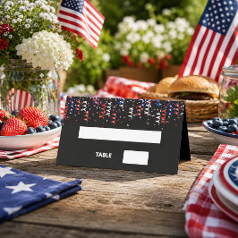 Patriottisch USA rood blauw wit zwart feest Plaatskaartje