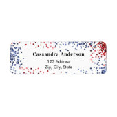 Patriottisch USA rood wit blauwe retouradres Etiket (Voorkant)