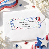 Patriottisch USA rood wit blauwe retouradres Etiket