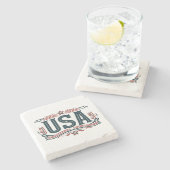 Patriottisch, USA Stenen Onderzetter (Zijkant)