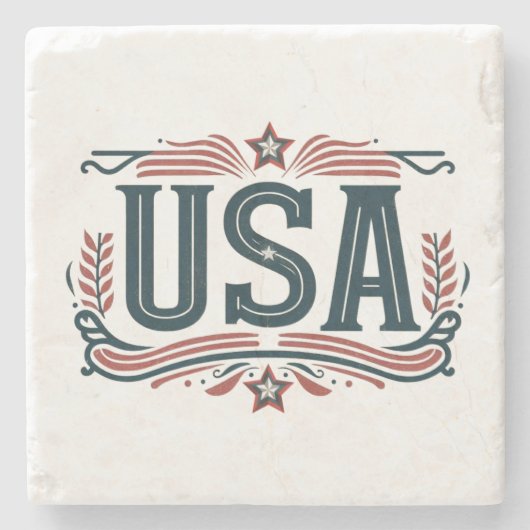Patriottisch, USA Stenen Onderzetter (Voorkant)