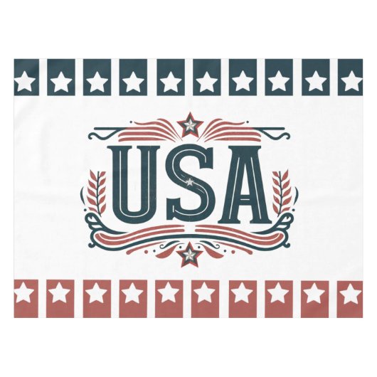 Patriottisch,  USA Tafelkleed (Voorkant (Horizontaal))