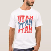 Patriottisch Utah rood en blauw Boho T-shirt  (Voorkant)