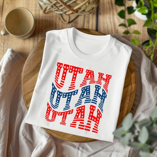 Patriottisch Utah rood en blauw Boho T-shirt 