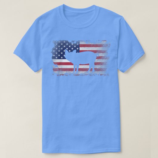 Patriottisch varken Amerikaanse vlag Cool Pig Love T-shirt (Design voorkant)