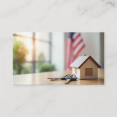 Patriottisch vastgoed met huis en sleutels visitekaartje (Voorkant)