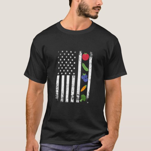  patriottisch veganistisch en wreedheidsvrij Ameri T-shirt (Voorkant)