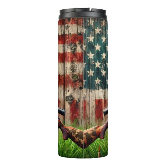 Patriottisch verblijf in de rustieke wildernis thermosbeker (Achterkant)