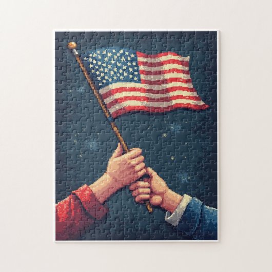 Patriottisch Verborgen Beeld Mozaïek Activiteit Sp Legpuzzel (Verticaal)