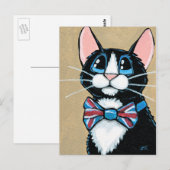 Patriottisch Verenigd Koninkrijk Tuxedo Cat met St Briefkaart (Voorkant / Achterkant)