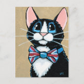 Patriottisch Verenigd Koninkrijk Tuxedo Cat met St Briefkaart (Voorkant)