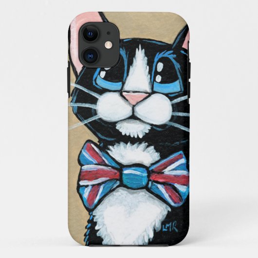 Patriottisch Verenigd Koninkrijk Tuxedo Cat met St Case-Mate iPhone Case (Achterkant)