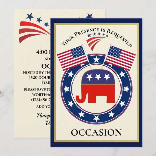 Patriottisch Verenigde Staten van Amerika Kaart (Voorkant / Achterkant)