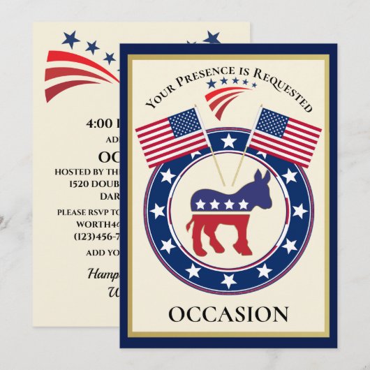 Patriottisch Verenigde Staten van Amerika Kaart (Voorkant / Achterkant)