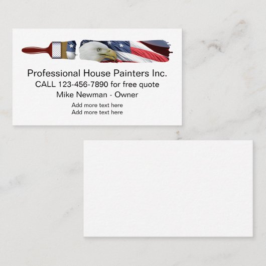 Patriottisch verfschilderontwerp visitekaartje (Voorkant / Achterkant)