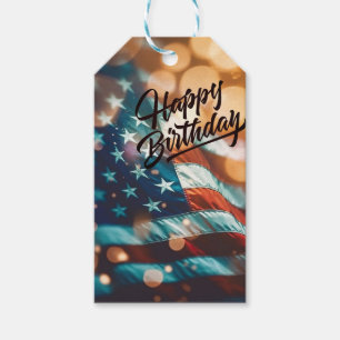 Patriottisch Verjaardag Briefkaart Cadeaulabel