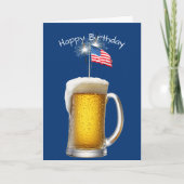 Patriottisch Verjaardagsbier met Sparklers Kaart (Voorkant)