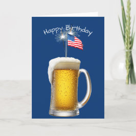 Patriottisch Verjaardagsbier met Sparklers Kaart