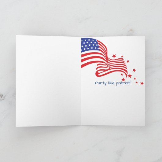 Patriottisch Verjaardagsbier met Sparklers Kaart (Binnen)