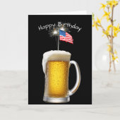 Patriottisch Verjaardagsbier met Sparklers Kaart (Gele Bloem)