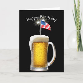 Patriottisch Verjaardagsbier met Sparklers Kaart