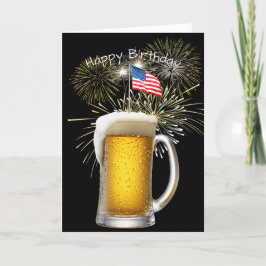 Patriottisch Verjaardagsbier met Sparklers Kaart