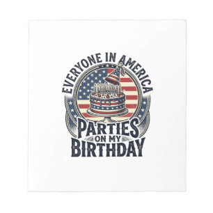 Patriottisch verjaardagsfeest vintage cake shirt o notitieblok