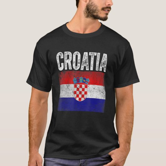 Patriottisch vernederd Man van Kroatië Vlag Kind v T-shirt (Voorkant)