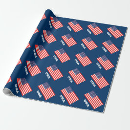 Patriottisch verpakkingspapier met vlag van Amerik Cadeaupapier