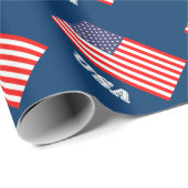 Patriottisch verpakkingspapier met vlag van Amerik Cadeaupapier (Rol Hoek)