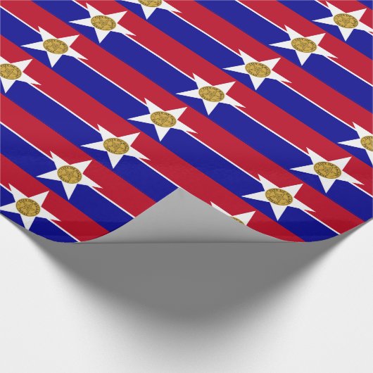 Patriottisch verpakkingspapier Vlag van Dallas Cadeaupapier (Hoek)