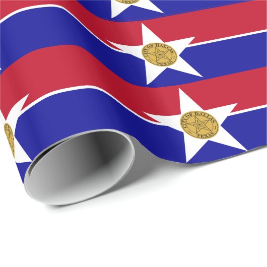 Patriottisch verpakkingspapier Vlag van Dallas Cadeaupapier (Rol Hoek)