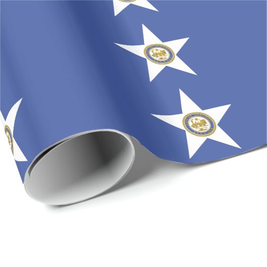 Patriottisch verpakkingspapier Vlag van Houston Cadeaupapier (Rol Hoek)