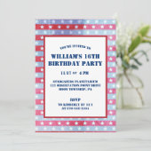 Patriottisch vervaagde Amerikaanse vlag rood, wit Kaart (Staand voorkant)