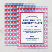 Patriottisch vervaagde Amerikaanse vlag rood, wit Kaart (Voorkant / Achterkant)