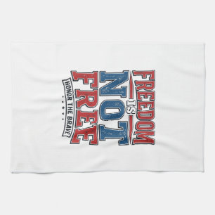 Patriottisch Veteranen T-shirtontwerp: Vrijheid is Theedoek
