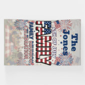 Patriottisch Vier Juli Familie Feest Design Spandoek (Horizontaal)