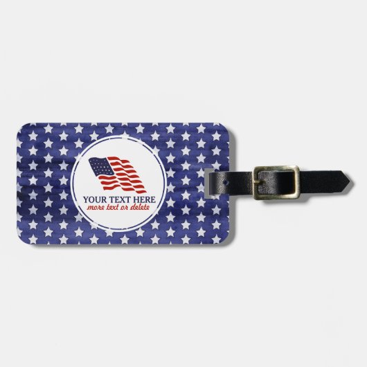 Patriottisch Vierde juli Amerikaanse Vlag Aangepas Bagagelabel (Voorkant horizontaal)