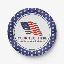 Patriottisch Vierde juli Amerikaanse Vlag Aangepas Papieren Bordje