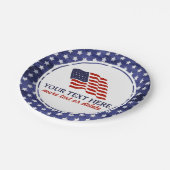 Patriottisch Vierde juli Amerikaanse Vlag Aangepas Papieren Bordje (Gekanteld)