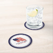 Patriottisch Vierde juli Amerikaanse Vlag Aangepas Ronde Kartonnen Onderzetter (Insitu)