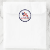 Patriottisch Vierde juli Amerikaanse Vlag Aangepas Ronde Sticker (Tas)