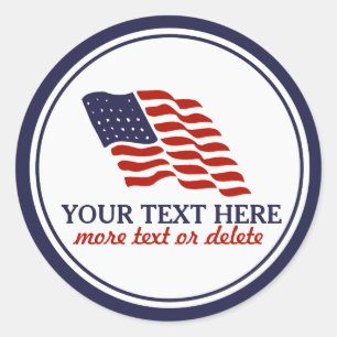 Patriottisch Vierde juli Amerikaanse Vlag Aangepas Ronde Sticker