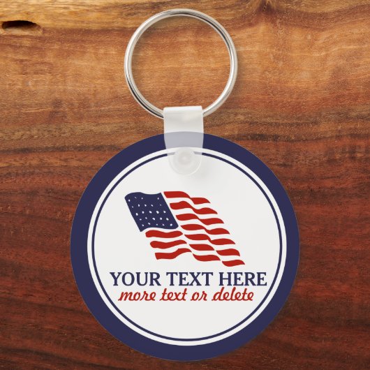 Patriottisch Vierde juli Amerikaanse Vlag Aangepas Sleutelhanger (Voorkant)