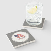 Patriottisch Vierde juli Amerikaanse Vlag Aangepas Stenen Onderzetter (Zijkant)