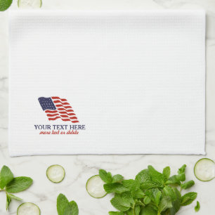 Patriottisch Vierde juli Amerikaanse Vlag Aangepas Theedoek