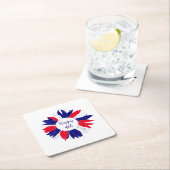 Patriottisch Vierde juli Bbq Floral Red White Blue Kartonnen Onderzetters (Insitu)